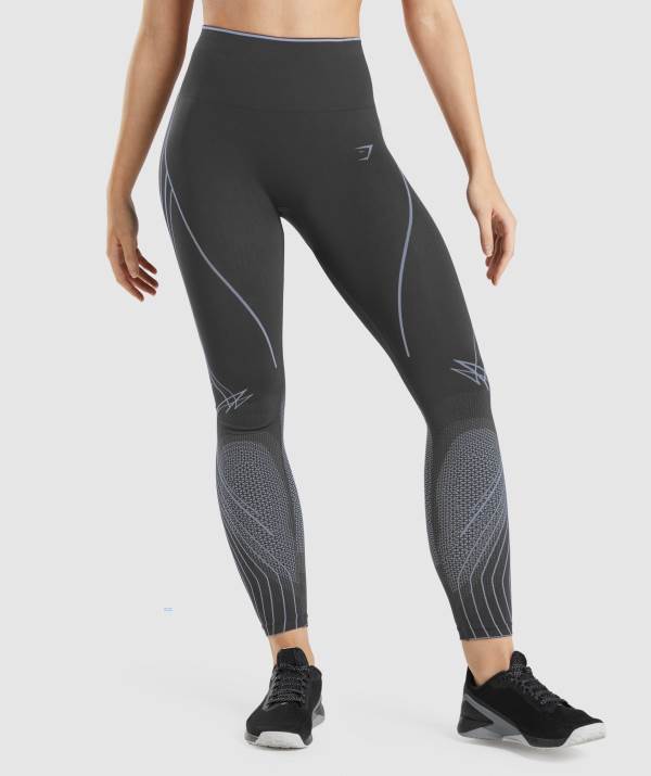 Damske Legíny Gymshark Apex Seamless High Rise Čierne Lavendel Siva / Modre | AL9548263